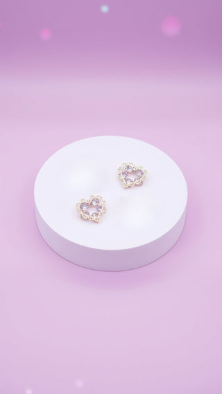 Heart Cluster Crystal Stud Earrings
