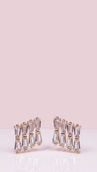 Baguette Cut Crystal Stud Earrings