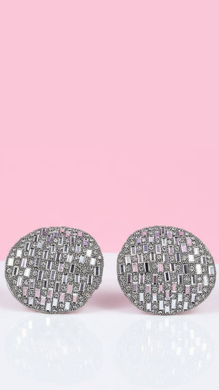 Elixir Collection Curved Crystal Stud Earrings