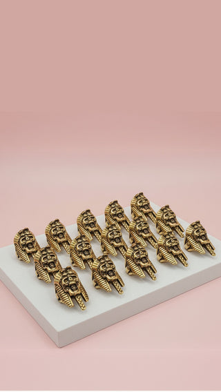 Stainless Steel Pharaoh Mummy Men's Biker Ring