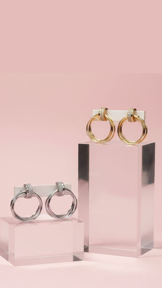 Crystal Multi Link Hoop Earrings