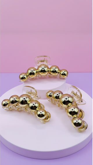 Gold Bubble Hair Clamps Pack of 12