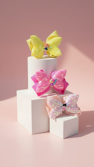 Fairy Iridescent Hair Bow Clip Slide Pack of 12