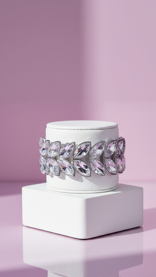 Mirrored Oval Crystal Stretchy Bracelet