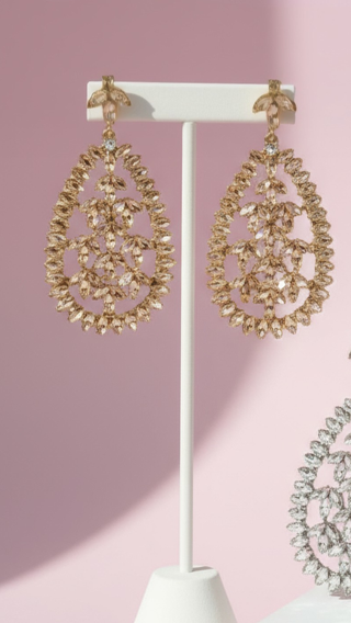 Oval Crystal Drop & Dangle Earrings