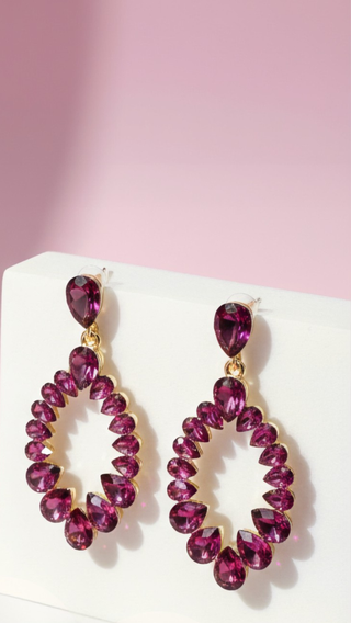 Oval Cut Crystal Drop & Dangle Earrings