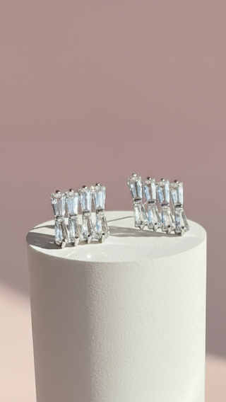 Square Crystal Stud Earrings
