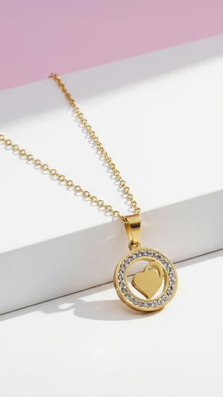 Pavé Crystal Heart Pendant Necklace