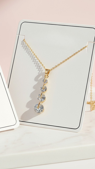 Tiered Round Cut Crystal Pendant Necklace
