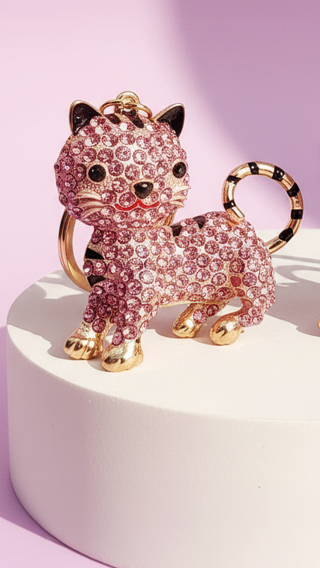 Cat Crystal Key Ring & Bag Charm