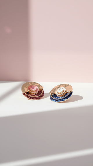 Abstract Magnetic Round Brooch