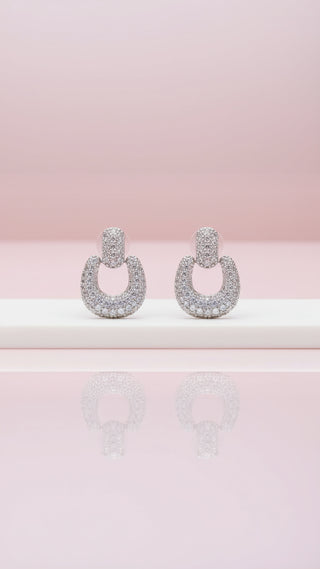 U Shaped Crystal Drop & Dangle Earrings