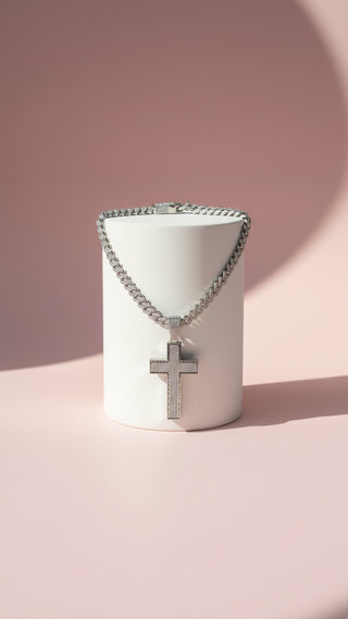 Iced Out Crystal Cross Chain Necklace