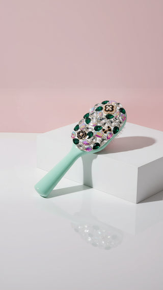 Jeweled Crystal Paddle Hair Brush Massage Comb