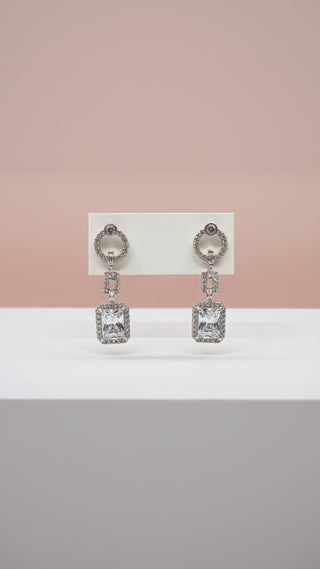 Rectangular Drop & Dangle Crystal Earrings