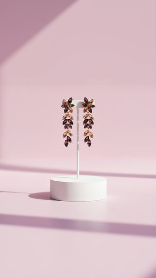 Floral Crystal Drop & Dangle Earrings