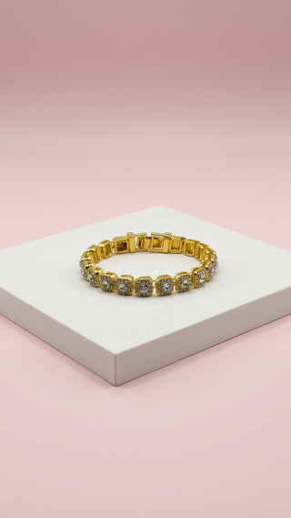 Square Crystal Jewelled Tennis Bracelet