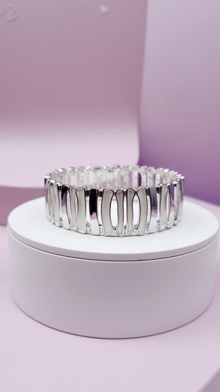 Abstract Oblong Link Stretchy Bracelet