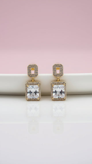 Square Crystal Dangle & Drop Earrings