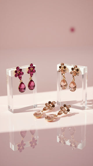 Tear Drop Cluster Drop & Dangle Earrings