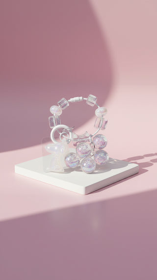 Puppy With Scottie Dog Bubble Keyring, Phone Charm & Bag Accessory