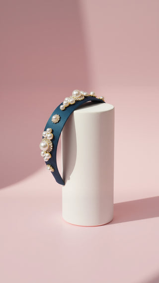 Pearl Crystal Cluster Hair band