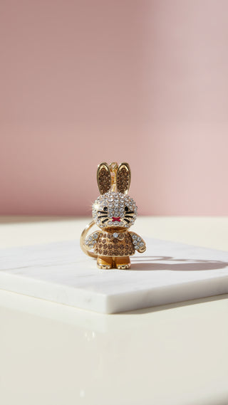 Bunny Rabbit Crystal Key Ring & Bag Charm