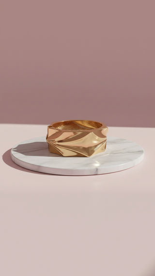 Chunky Melted Sculpted Statement Cuff Bangle