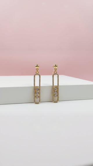 Oblong Crystal Drop & Dangle Crystal Earrings
