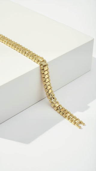 Gold Mini Square Link Bracelet