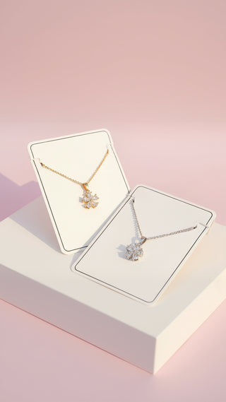 Flower Crystal Pendant Necklace