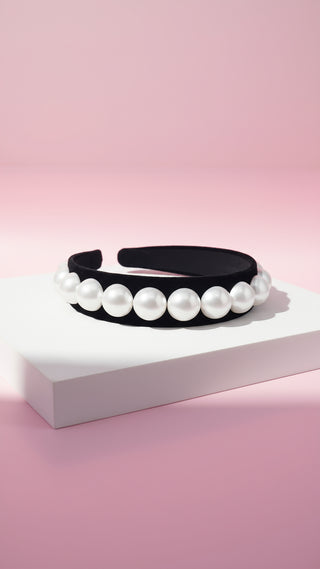Embellished Velvet Pearl Hair band
