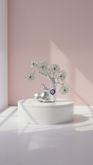 Sitting Stag Evil Eye Tree With Trinket Holder Gift Boxed