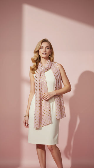 Polka Dot Shimmer Gold Foil Scarf Pack of 12