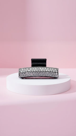 Mirrored Crystal Oblong Hair Clamps Pack of 12