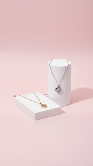 Flower Solitaire Crystal Pendant Necklace