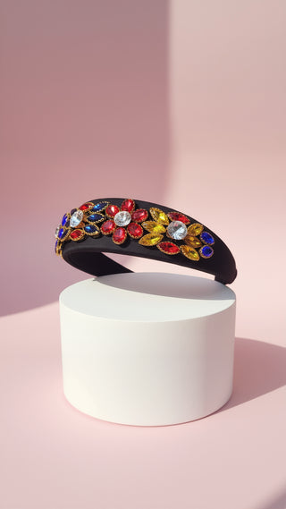Flower Cluster Colorful Jewelled Hair band
