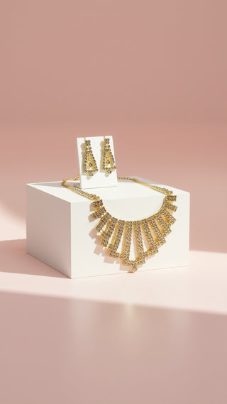 Crystal Collar Necklace & Earrings Set