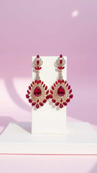Statement Double Drop Crystal Drop & Dangle Earrings