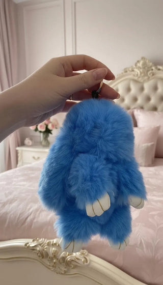 Pack Of 10 Fluffy Bunny Key Ring & Bag Charms