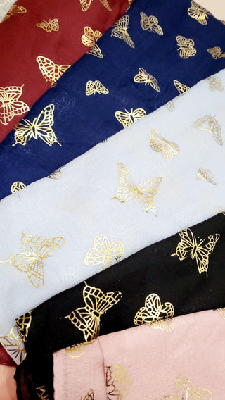 Gold Mini Butterfly Scarf Pack of 12 SC2007