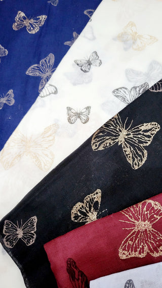 Glitter Butterfly Scarf Pack of 12 SC2000