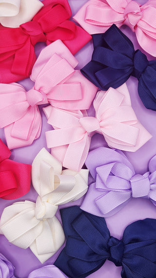 Pastel Hair Bow Clip Slide Bows Pack of 24