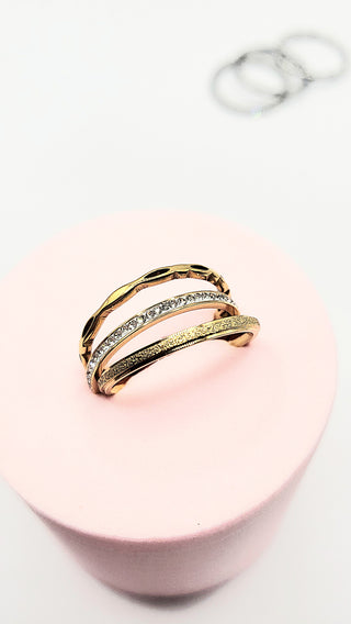 14k Gold Plate Wavy Stacking Rings Box set of 24