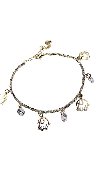 Elephant Crystal Chain Link Anklet