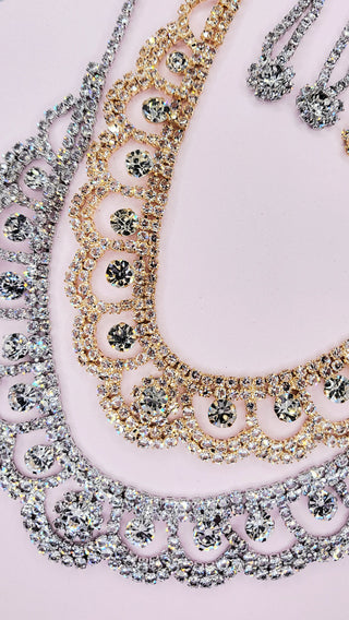 Curved Crystal Necklace Set
