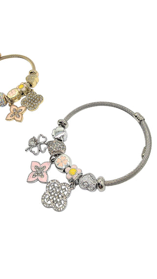 Clover Crystal Charm Beaded Bracelet