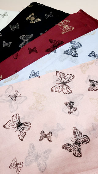 Glitter Butterfly Scarf Pack of 12 SC2000