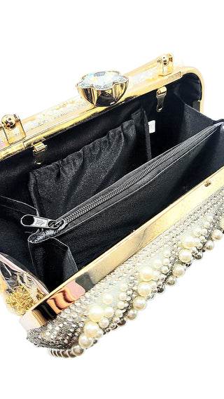 Jewelled Pearl & Crystal Clutch Bag