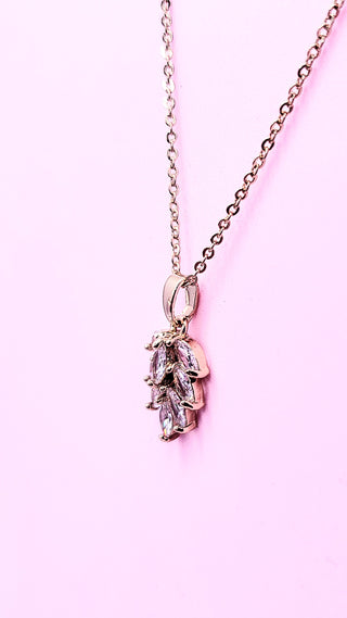 Layered Drop Crystal Necklace